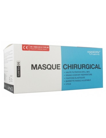 Masque chirurgical à élastiques Type IIR 50 Masques