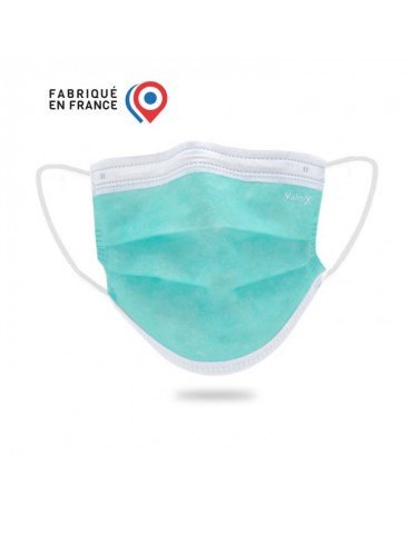 MASQUE CHIRURGICAL VALMY 3 PLIS TYPE IIR A ELASTIQUES VERT